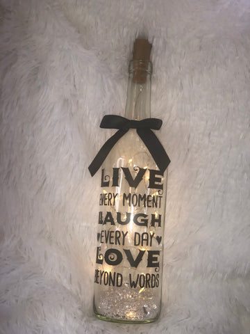 Live Every Moment... - Fairy Light Bottle